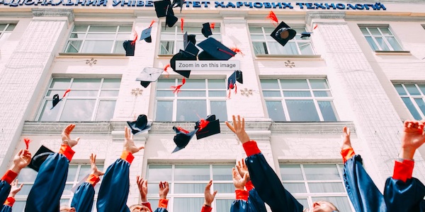 An image of students graduating