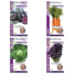 Linda's Original Seeds - Cabbage, Red Cabbage, Mustard Frills and Carrots Linda's Original Seeds - Cabbage, Red Cabbage, Mustard Frills and Carrots